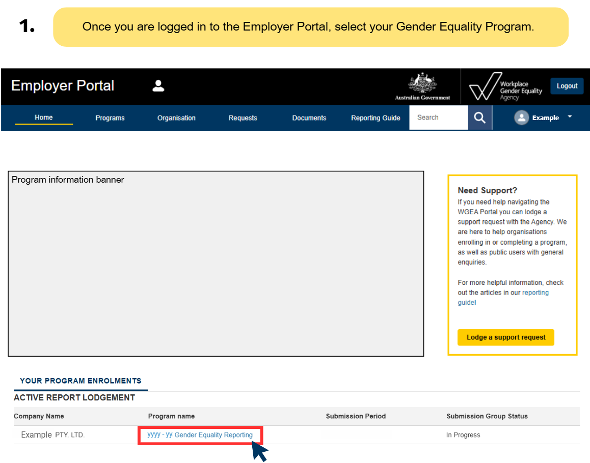 step 1 select your active program