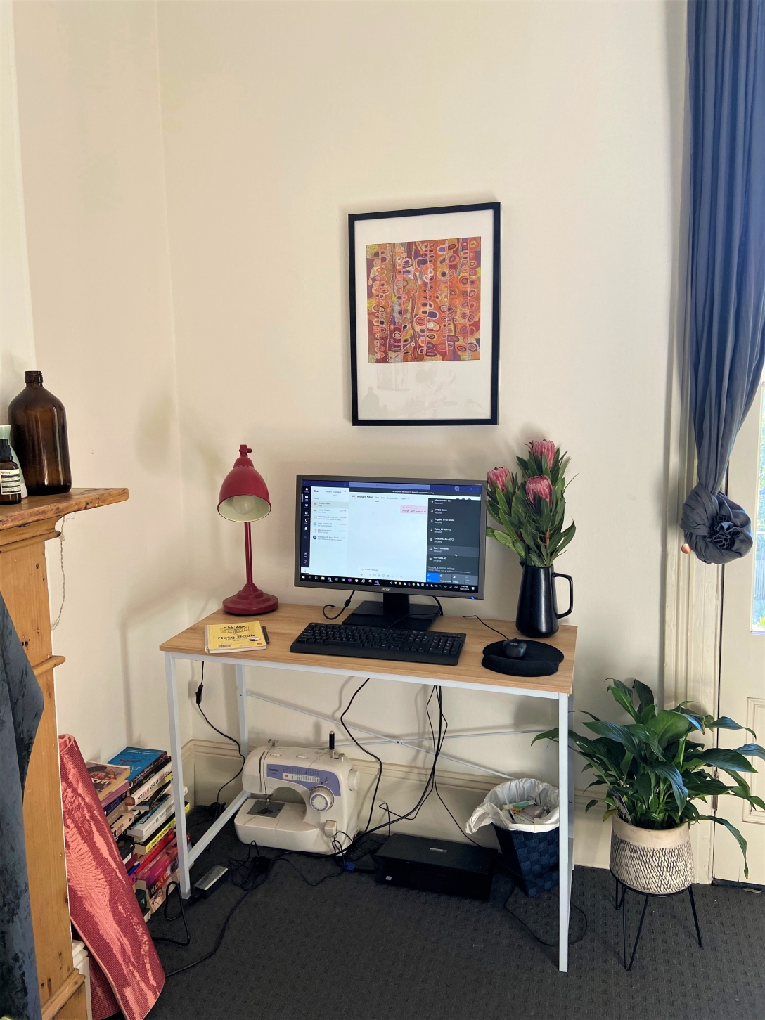 This image depicts a work from home desk set up