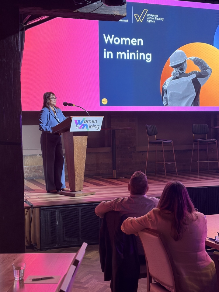 Christine Castley delivers an address at the women in mining summit