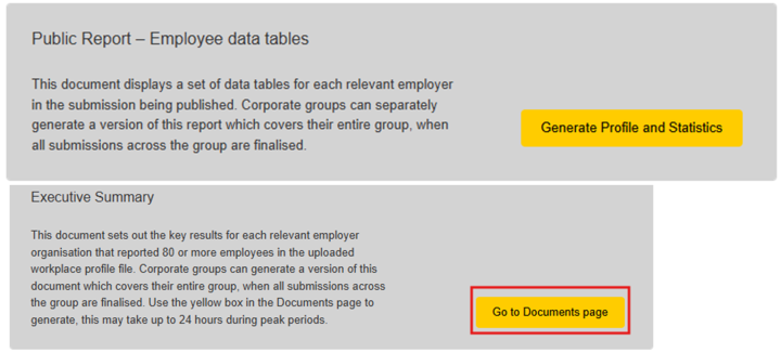 Go to documents page button