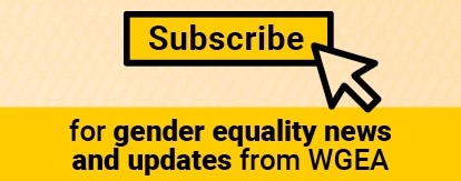 A yellow image with black text offering the option to subscribe to the WGEA newsletter