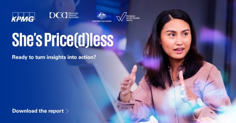 Blue decorative image text reads She's Pricedless, ready to turn insights into action?