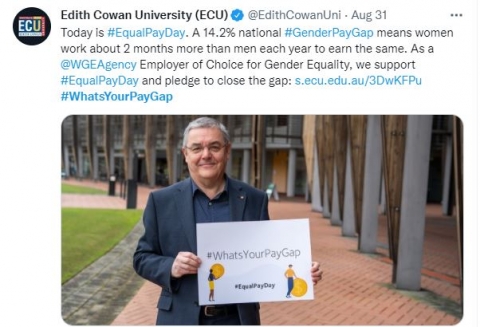 Screenshot of LinkedIn post sharing Equal Pay Day content